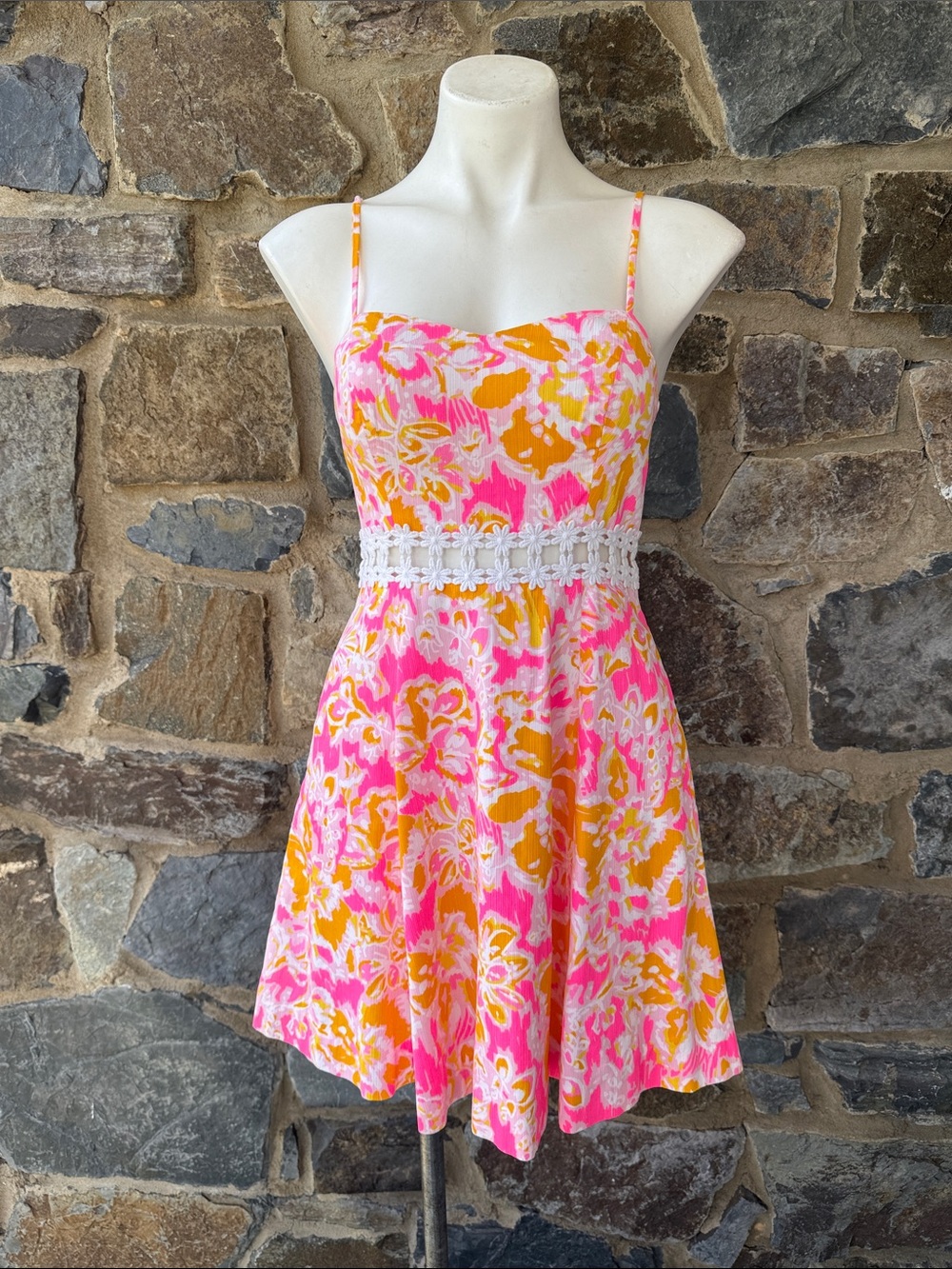 Lilly Pulitzer Lenore Lace Cut-Out Sundress Size 4